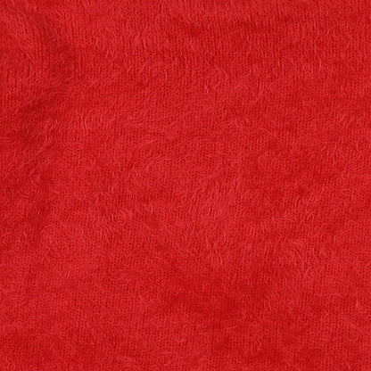 Klass Womens Red Crew Neck Polyacrylate Fibre Pullover Jumper Size L - Logo - Penguin in Sequins