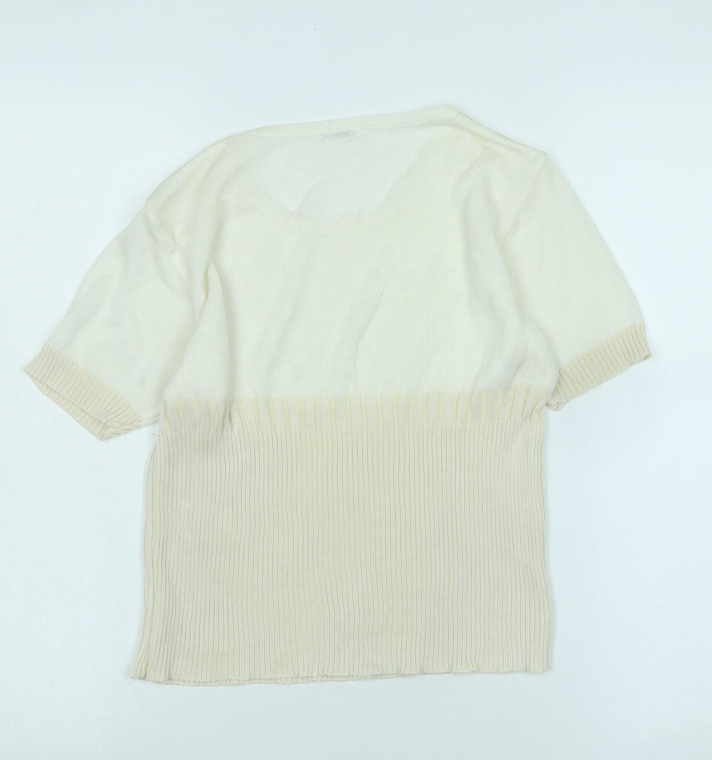 lofela Womens Ivory Scoop Neck Silk Blend Pullover Jumper Size S - Logo