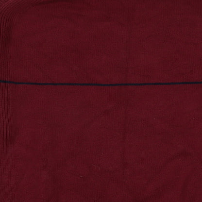 Nautica Mens Red Crew Neck Cotton Pullover Jumper Size S Long Sleeve - Logo