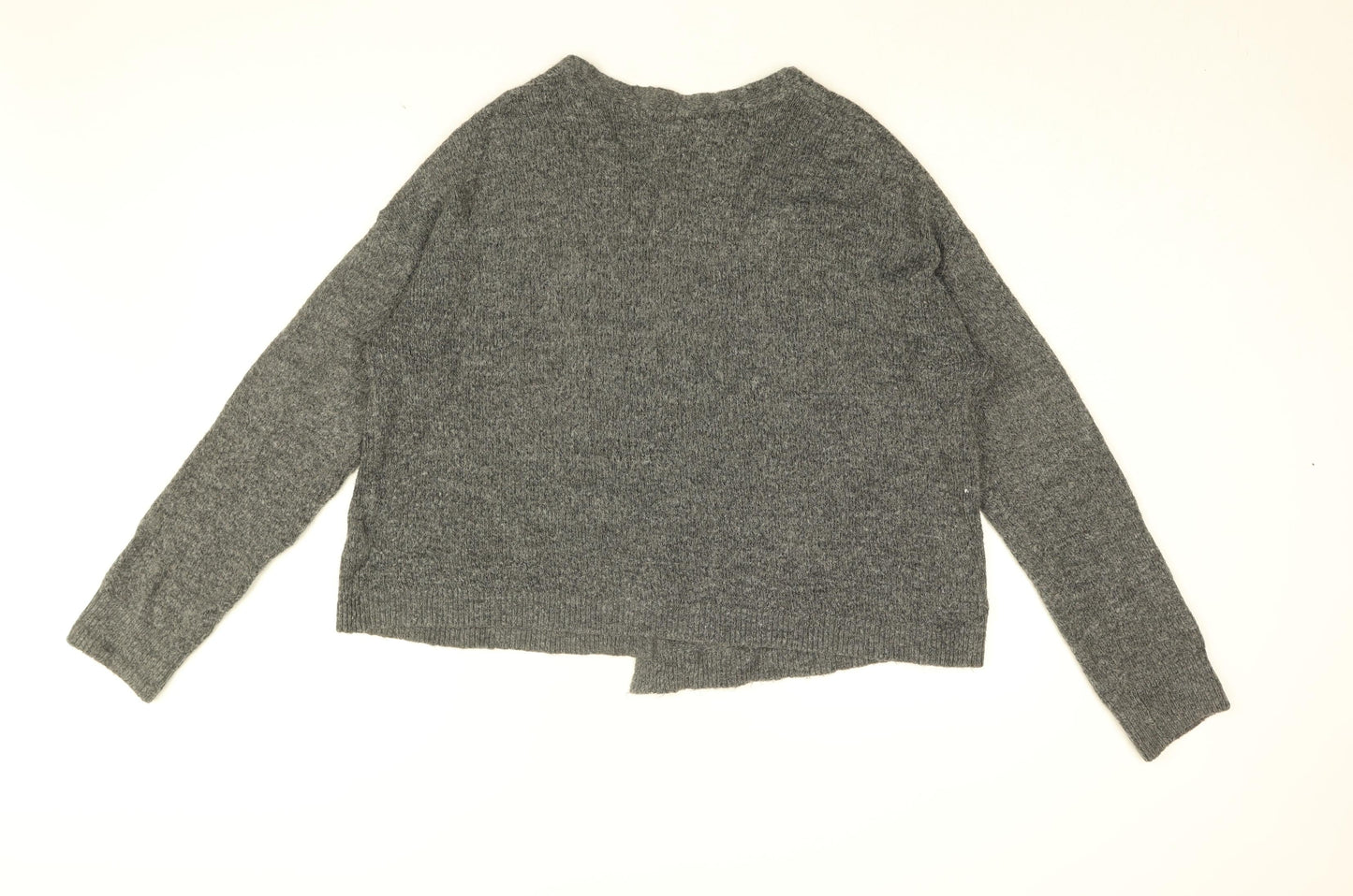 H&M Womens Grey V-Neck Acrylic Cardigan Jumper Size S