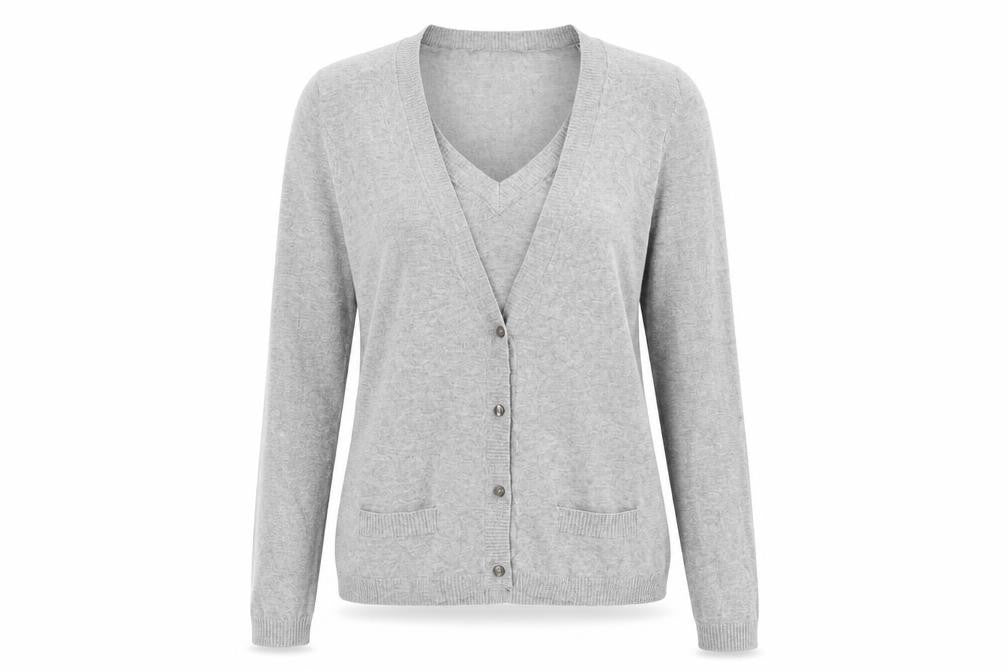 Womens UK Size 10 TCM Grey Basic Button-Up