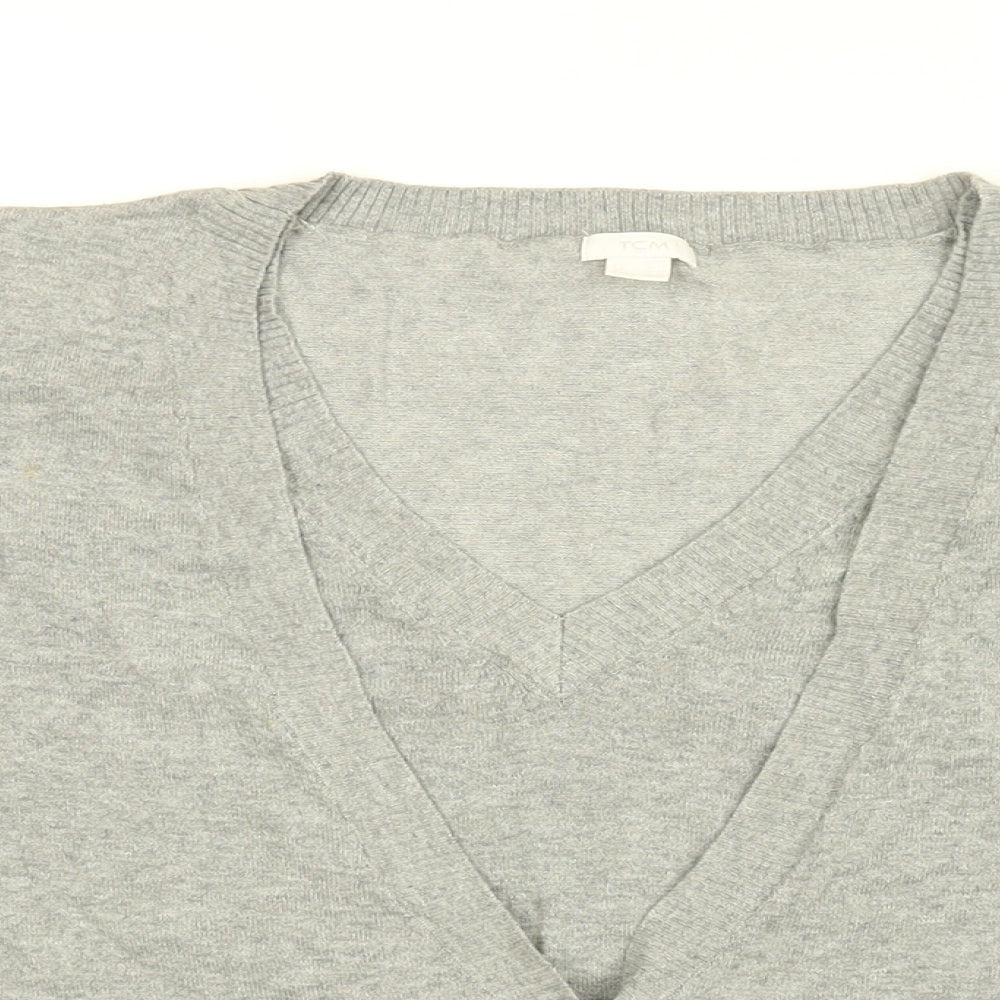 Womens UK Size 10 TCM Grey Basic Button-Up