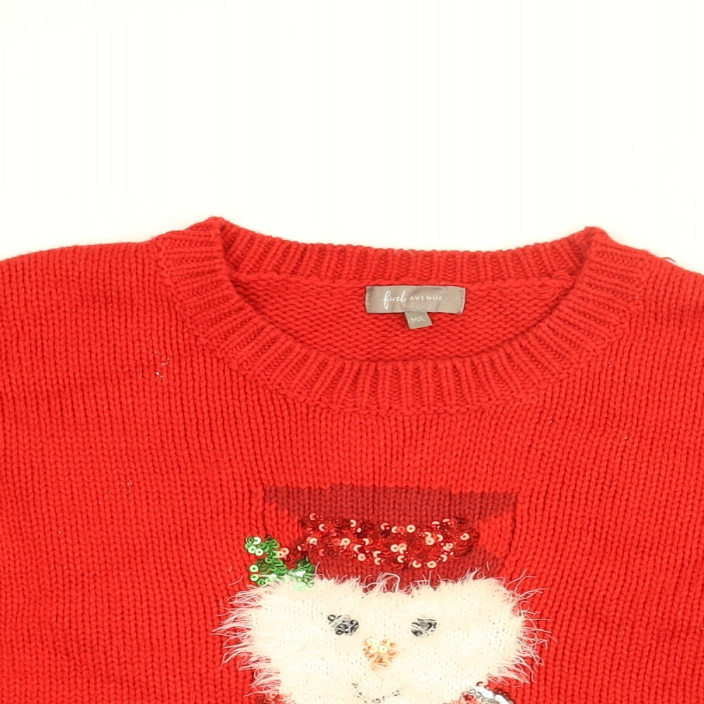 Womens UK Size M First Avenue Red Pullover Jumper