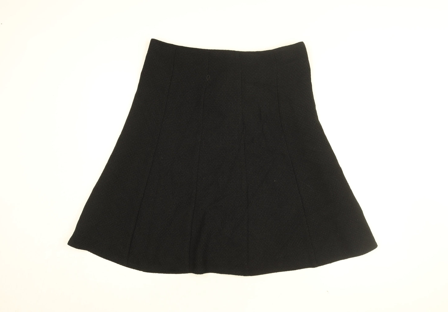AMARANTO Womens Black Polyester Swing Skirt Size 14 Zip