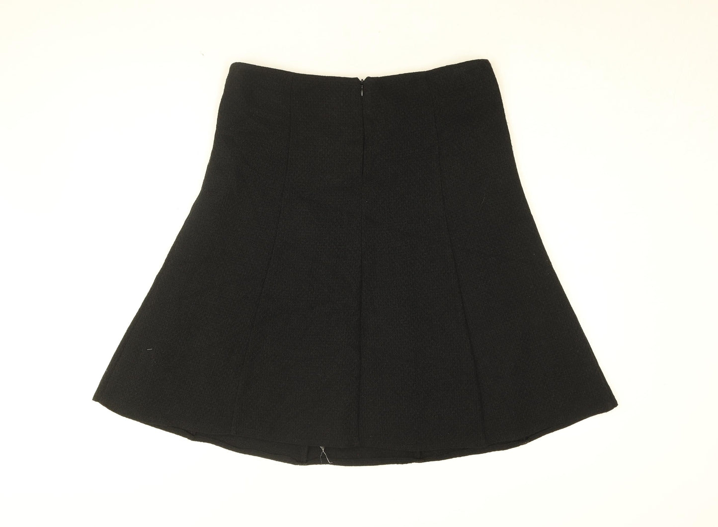 AMARANTO Womens Black Polyester Swing Skirt Size 14 Zip