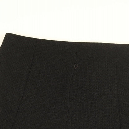 AMARANTO Womens Black Polyester Swing Skirt Size 14 Zip