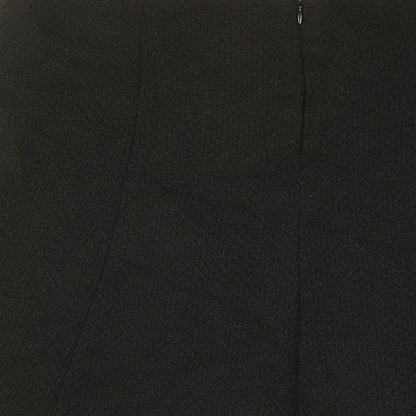 AMARANTO Womens Black Polyester Swing Skirt Size 14 Zip