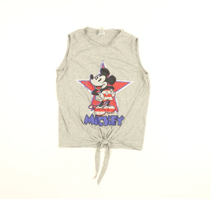 Womens UK Size 4 Disney Grey Cropped T-Shirt