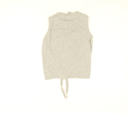Womens UK Size 4 Disney Grey Cropped T-Shirt