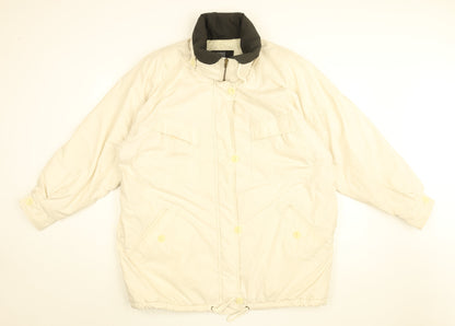 Towne Mens Ivory Overcoat Coat Size L Zip
