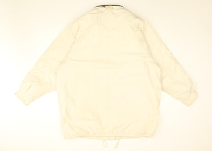Towne Mens Ivory Overcoat Coat Size L Zip