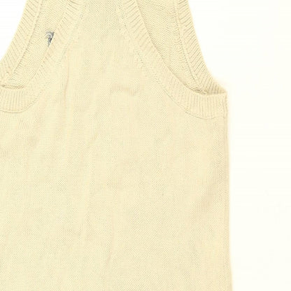 Gap Girls Beige Geometric Cotton Shift Size 8-9 Years Round Neck Pullover - Anchor Print
