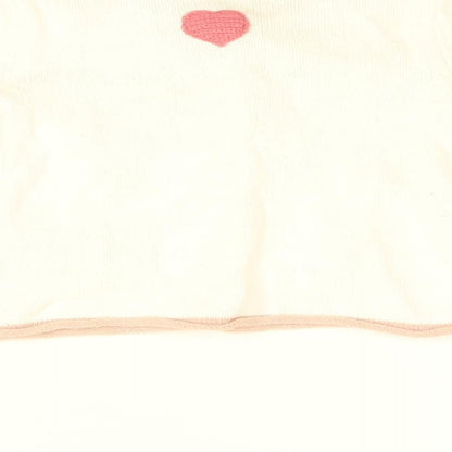 Tahari Girls White Geometric Cotton Cardigan Jumper Size 6-9 Months Button - Bunny Embroidery