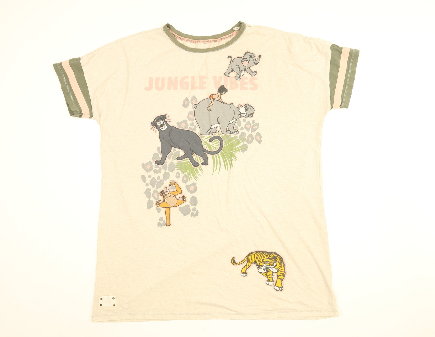 Disney Womens Beige Solid Polyester Top Dress Size XL - The Jungle Book, Jungle Vibes