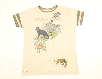 Disney Womens Beige Solid Polyester Top Dress Size XL - The Jungle Book, Jungle Vibes
