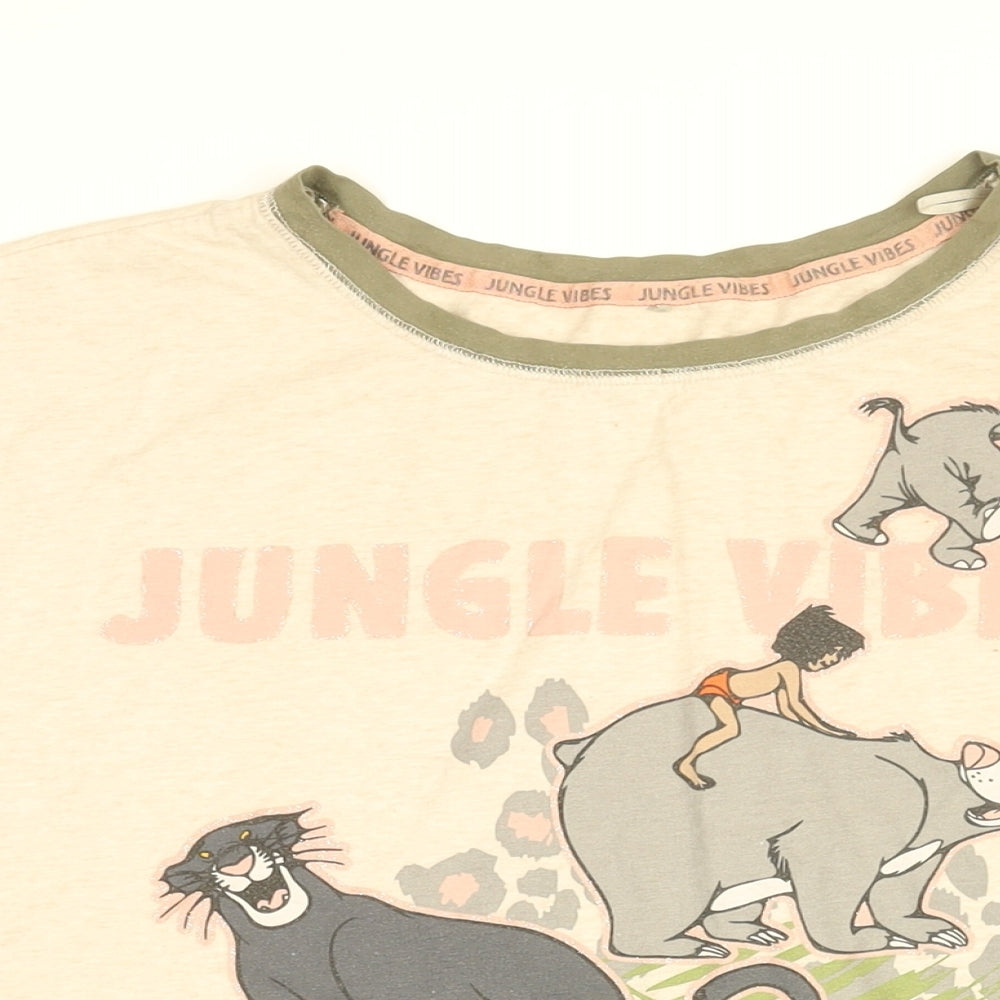Disney Womens Beige Solid Polyester Top Dress Size XL - The Jungle Book, Jungle Vibes