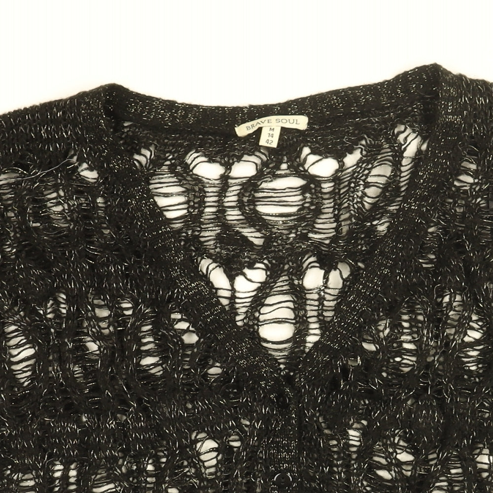 Womens UK Size 14 Brave Soul Black Cardigan Jumper