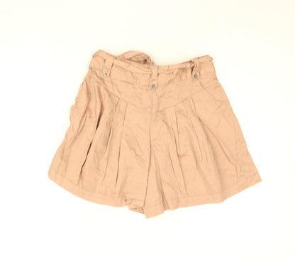 French Connection Womens Pink Cotton Paperbag Shorts Size 6 L5 in Regular Button - Belted
