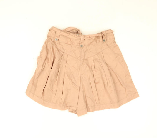 French Connection Womens Pink Cotton Paperbag Shorts Size 6 L5 in Regular Button - Belted