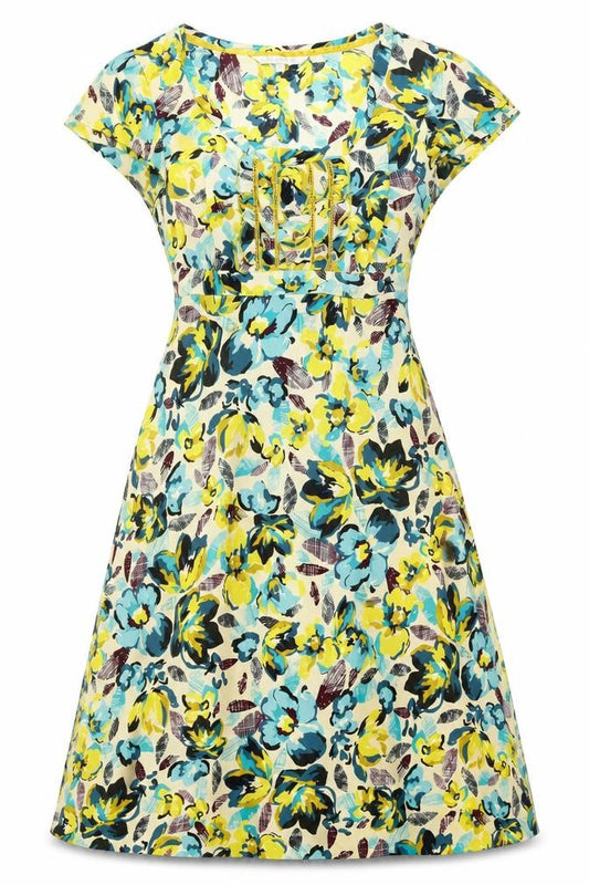 Rocha John Rocha Womens Multicoloured Floral Polyester A-Line Size 8 Round Neck Pullover
