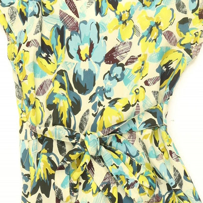 Rocha John Rocha Womens Multicoloured Floral Polyester A-Line Size 8 Round Neck Pullover