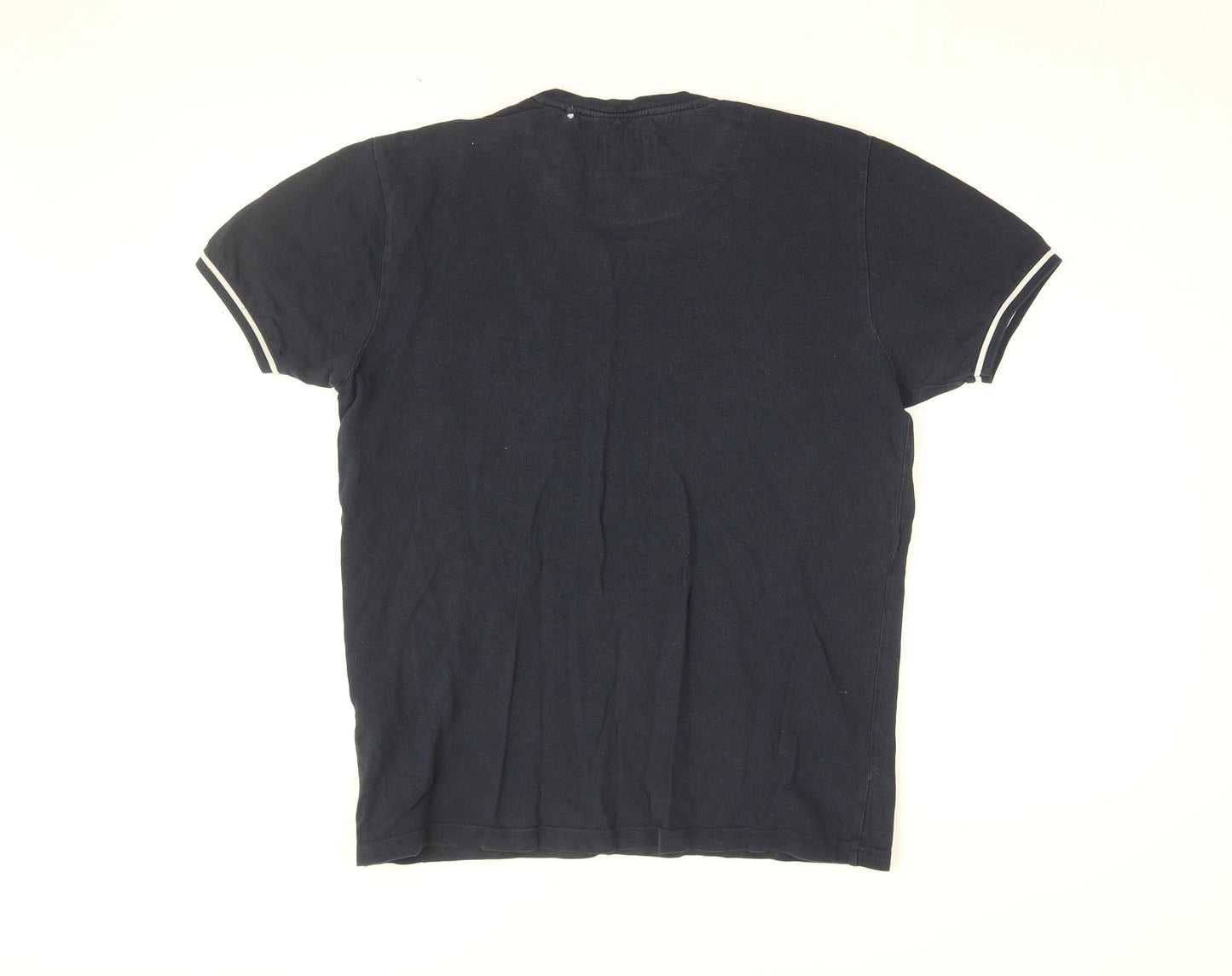 Denim & Flower Mens Blue Cotton T-Shirt Size M Round Neck