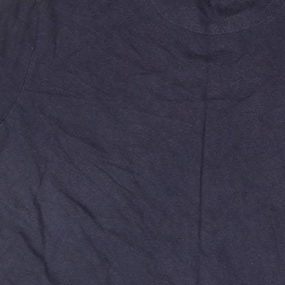 Lambretta Mens Blue Geometric Cotton T-Shirt Size XL Round Neck