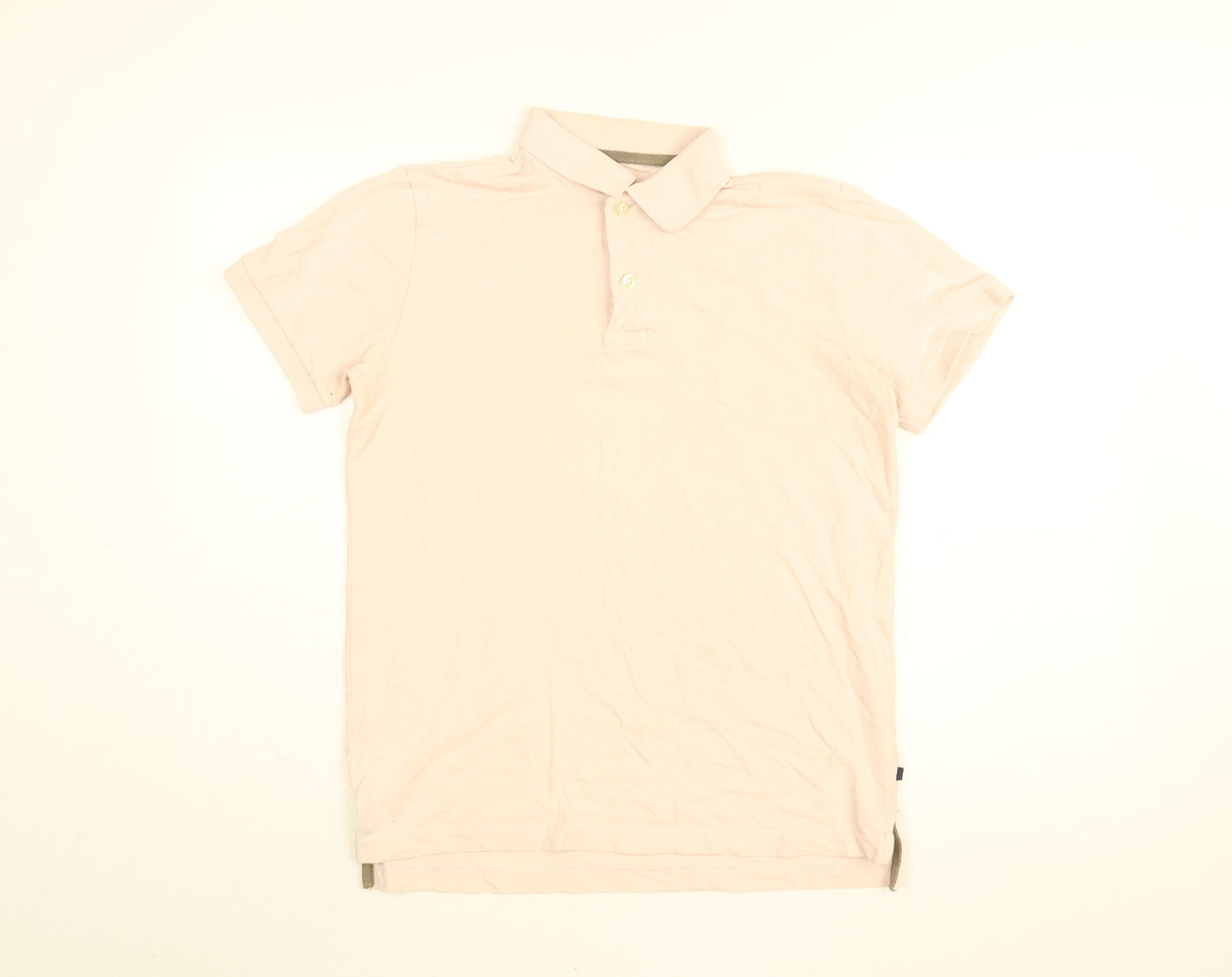 Gap Mens Pink Cotton Polo Size S Collared Button