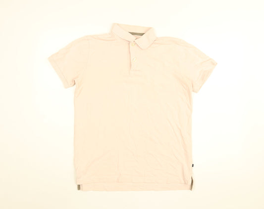 Gap Mens Pink Cotton Polo Size S Collared Button