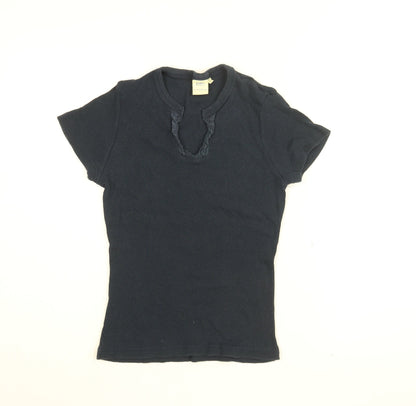 Womens UK Size 12 Cotton Traders Blue Basic T-Shirt