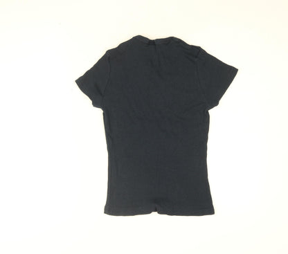 Womens UK Size 12 Cotton Traders Blue Basic T-Shirt