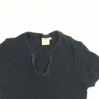 Womens UK Size 12 Cotton Traders Blue Basic T-Shirt