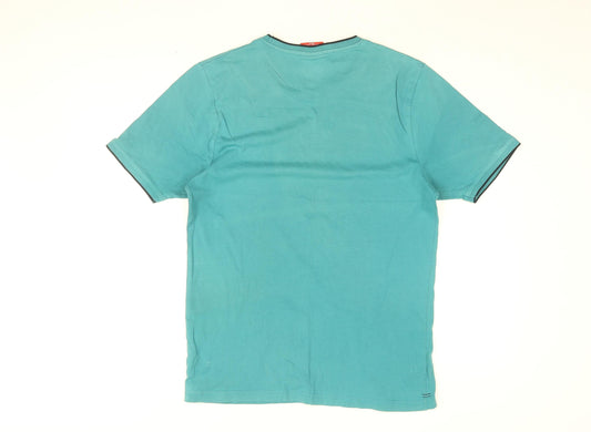 Slazenger Mens Blue Cotton T-Shirt Size S Round Neck