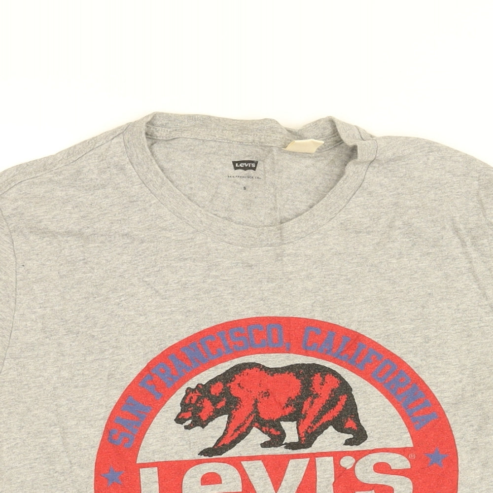 Levi's Mens Grey Cotton T-Shirt Size S Round Neck - Levi's San Francisco