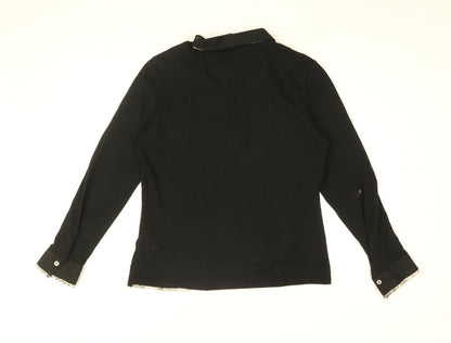 Tinta Womens Black Cotton Basic Button-Up Size 16 Collared