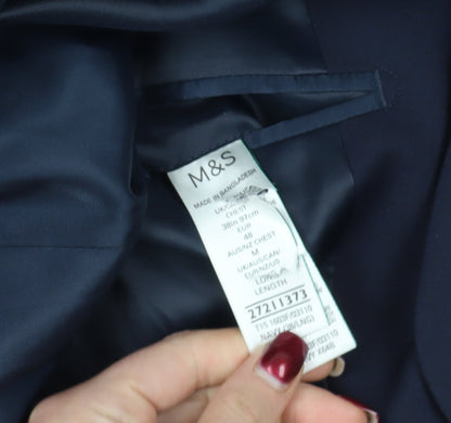 Mens UK Size 38 Marks and Spencer Regular Blue Suit Jacket