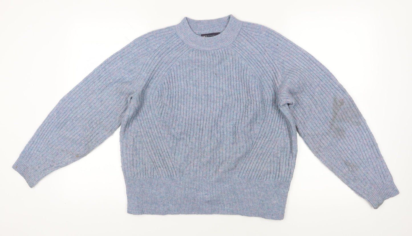 Womens UK Size M Marks and Spencer Blue Pullover Jumper