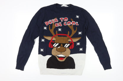 H&M Boys Multicoloured Christmas Pullover Jumper Size 14Y