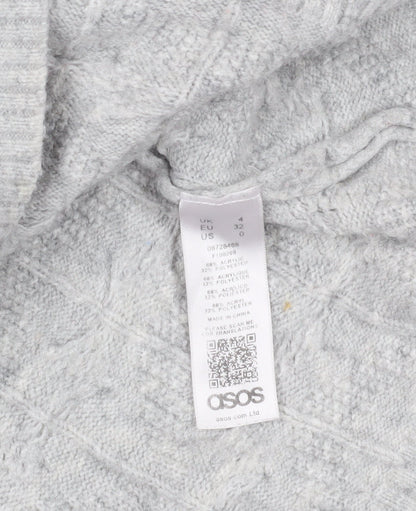 Womens UK Size 4 ASOS Grey Pullover Jumper