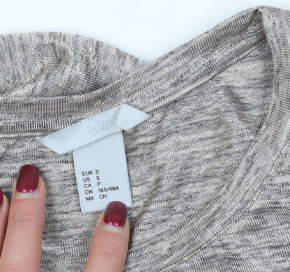 Womens UK Size S H&M Grey Basic T-Shirt