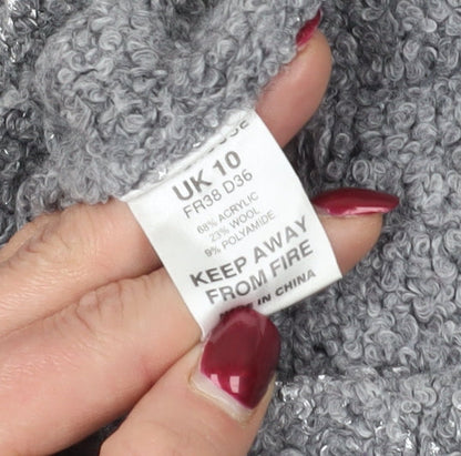 Womens UK Size 10 Warehouse Grey Pullover Jumper