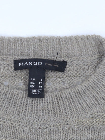 Womens UK Size 12 Mango Beige Pullover Jumper