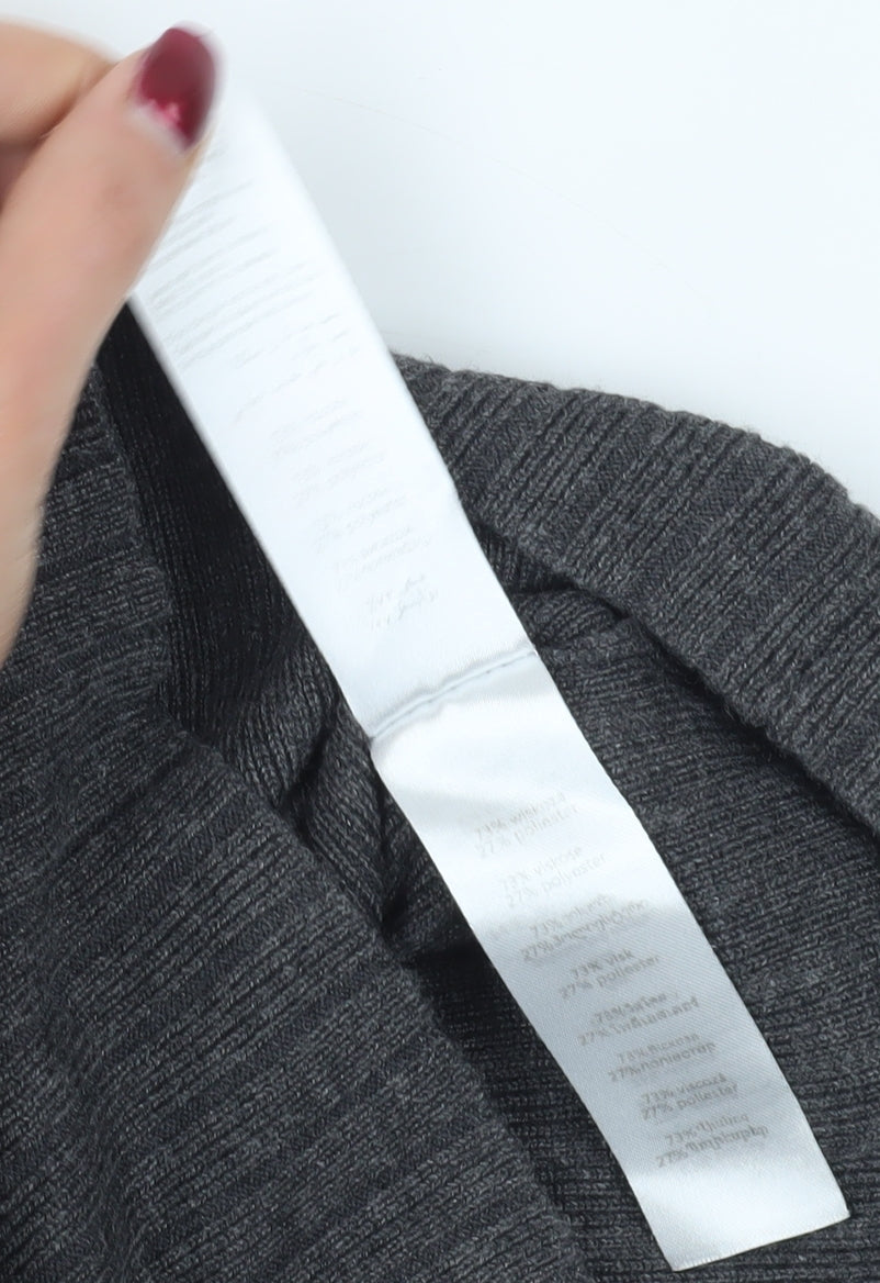 New Look Grey Knit Skirt - Size 12, Knee Length, Casual