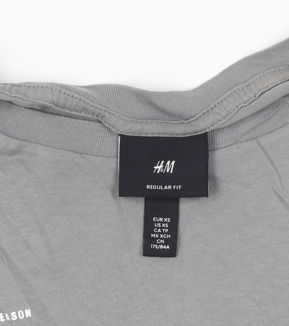 Mens UK Size XS H&M Grey  T-Shirt