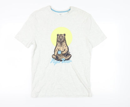 Marks and Spencer Grey Bear Graphic T-Shirt S