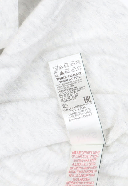 Marks and Spencer Grey Bear Graphic T-Shirt S