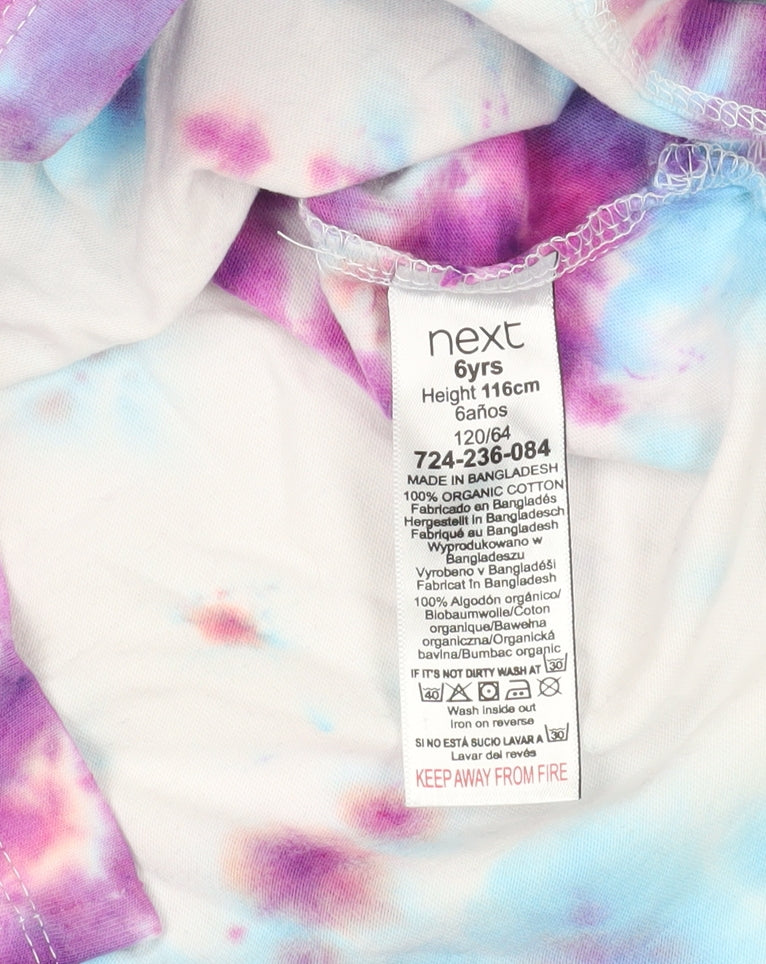 Next Multicoloured Tie-Dye T-Shirt, Girls 6 Years, Organic Cotton