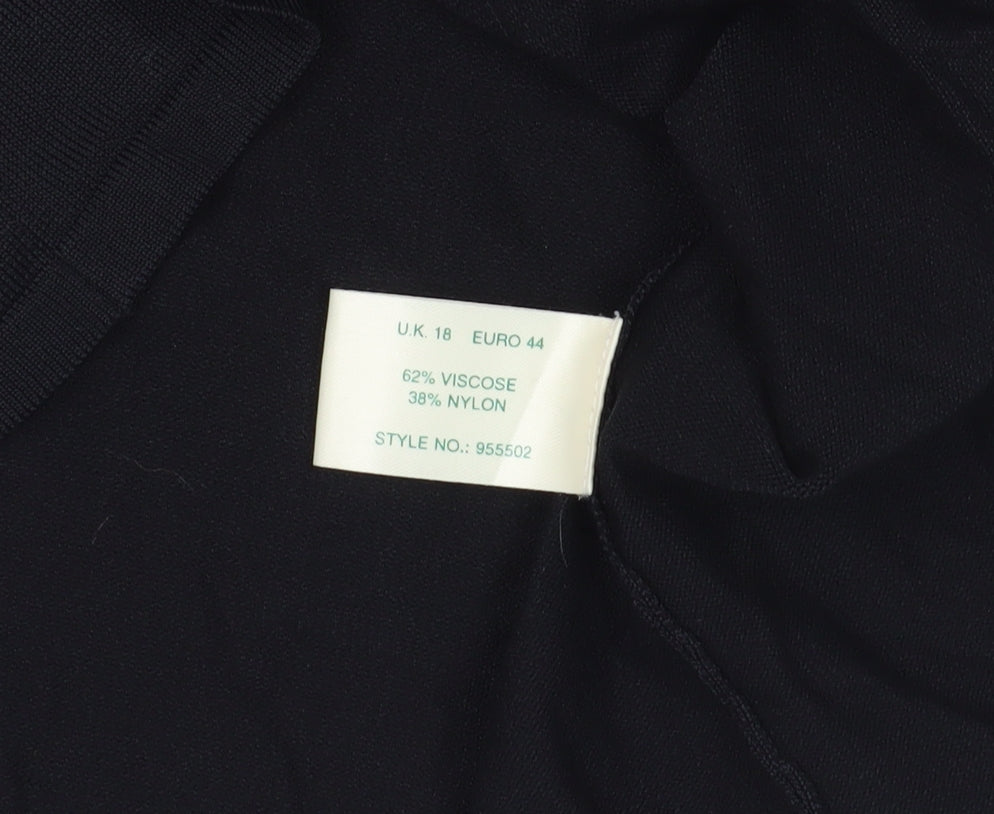 Womens UK Size 18 Kaliko Black Basic Blouse