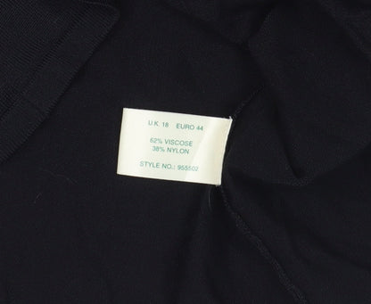 Womens UK Size 18 Kaliko Black Basic Blouse