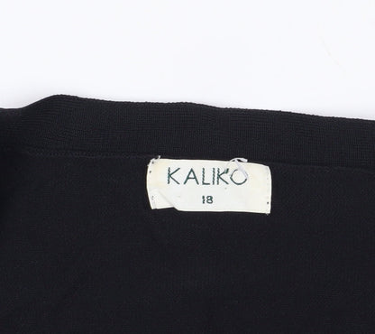 Womens UK Size 18 Kaliko Black Basic Blouse